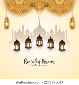 Beautiful Ramadan Kareem Islamic traditional festival background vector