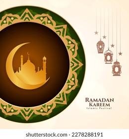 Beautiful Ramadan Kareem Islamic traditional festival background vector