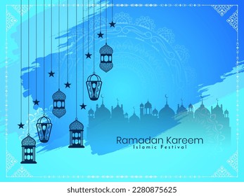 Beautiful Ramadan Kareem Islamic traditional festival background vector