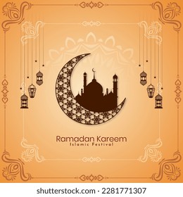 Beautiful Ramadan Kareem Islamic traditional festival background vector