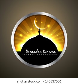 beautiful ramadan kareem label vector