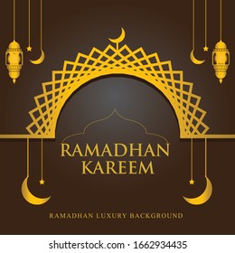 Beautiful Ramadan Kareem with luxury background