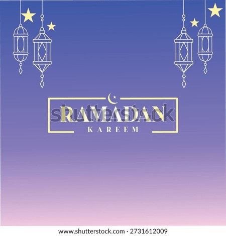 Beautiful Ramadan Kareem, simple design greetings. Ramadan graphic template. Translated: Happy Holy Ramadan—the month of fasting for Muslims.
