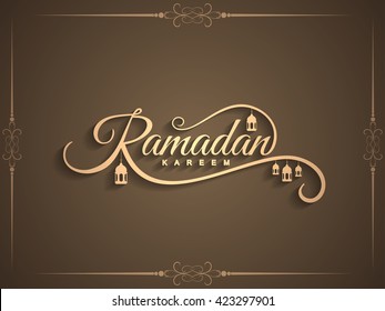 Beautiful Ramadan Kareem Text Design Background