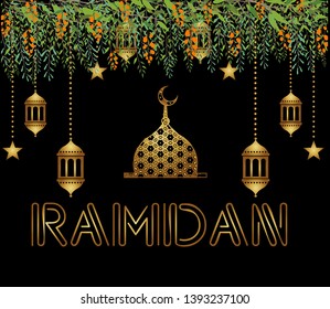 Beautiful Ramadan Kareem Vector Background Illustration