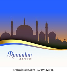 beautiful ramadan kareem vector scene background