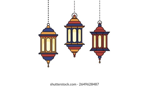 Beautiful ramadan lanterns hanging decoration celebrating islamic tradition and festive spirit