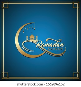 Beautiful Ramadhan Kareem text greeting cards.