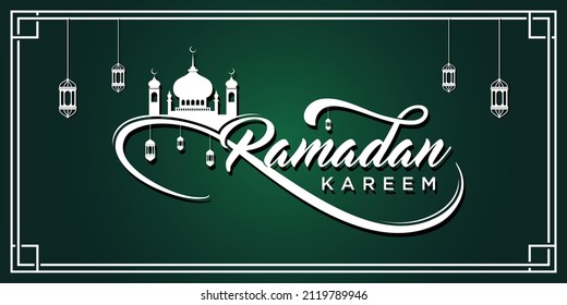 Beautiful Ramadhan Kareem text greeting cards, Illustration Vector