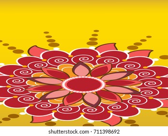 Beautiful Rangoli Design based on Florals.