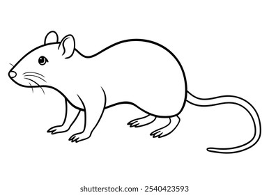 Un hermoso Arte vectorial de rata en ilustración de fondo blanco.