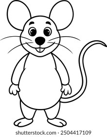A Beautiful Rat,Mouse Vector silhouette Art.