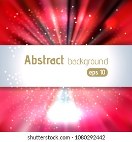 Beautiful rays of light. Shiny eps 10 background. Red radial radiant effect. Vector illustration