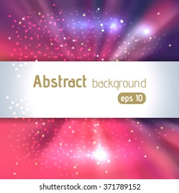 Beautiful rays of light. Shiny eps 10 background.  Pink, purple colors.  Colorful radial radiant effect. Vector illustration