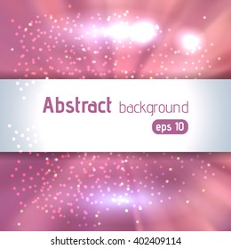 Beautiful rays of light. Shiny eps 10 background. Colorful radial radiant effect. Vector illustration. Pink, white colors. 