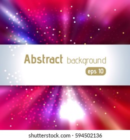 Beautiful rays of light. Shiny eps 10 background. Colorful radial radiant effect. Vector illustration. Pink, purple, red colors. 
