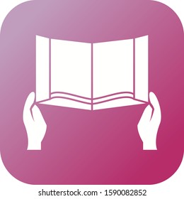 Beautiful Reading Book Glyph Vector Icon