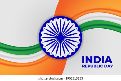 Beautiful and realistic background of the Republic of India Day with the concept of the national flag