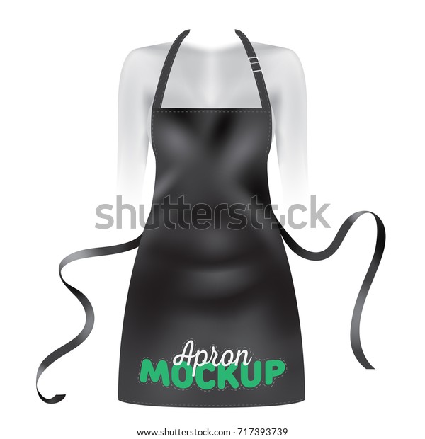 Download Beautiful Realistic Black Apron Kitchen Waiter Stock Vector Royalty Free 717393739