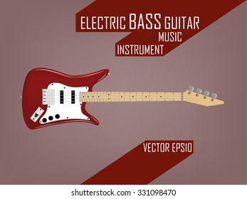 beautiful realistic design set of electric bass guitar,music instrument vector concept