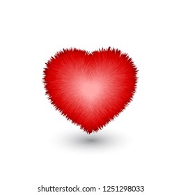 beautiful realistic fur heart  for decoration on Valentine's day
