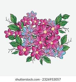 Beautiful realistic hand-drawn artistic floral vintage bouquet  composition decorative sketch