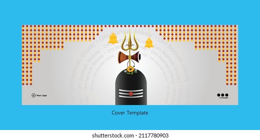 Beautiful realistic happy maha shivratri cover page design template.