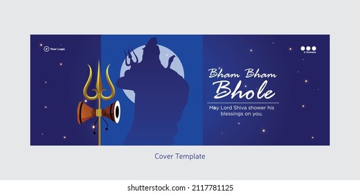 Beautiful realistic happy maha shivratri cover page design template.