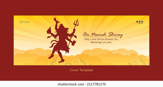 Beautiful realistic happy maha shivratri cover page design template.