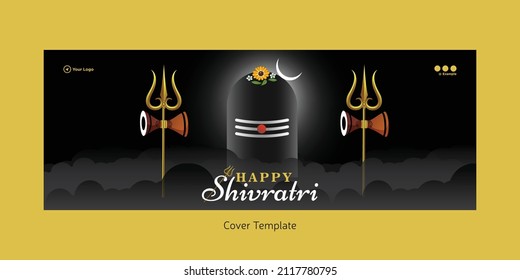 Beautiful realistic happy shivratri cover page design template.