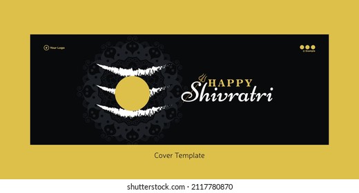 Beautiful realistic happy shivratri cover page design template.