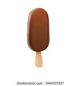 beautiful realistic illustration of popsicle on a stick isolated on white background