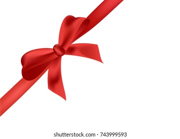 Beautiful realistic isolated red ribbon bow VECTOR