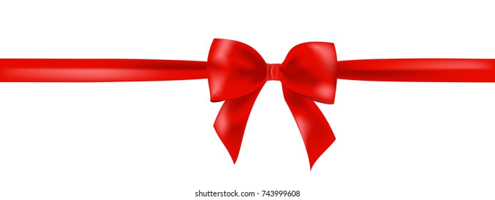 Beautiful realistic isolated red ribbon bow VECTOR