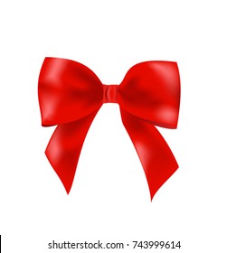 Beautiful realistic isolated red ribbon bow VECTOR