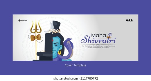 Beautiful realistic maha shivratri cover page design template.