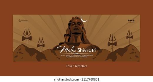 Beautiful realistic maha shivratri cover page design template.