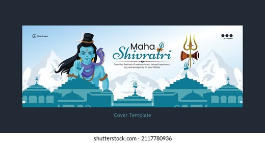 Beautiful realistic maha shivratri cover page design template.