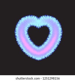 beautiful realistic neon heart isolated for decoration on Valentine's day