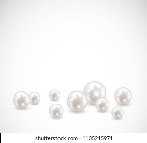 Beautiful realistic pearl set illustration vector 