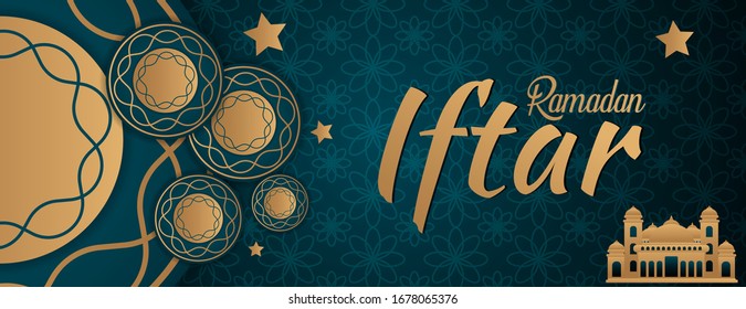 beautiful and realistic ramadan banner design. mosque with elegant gold dome with creative ornament arrangement. vector eps 10.