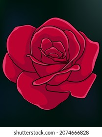 Beautiful realistic red rose design vector Illustration