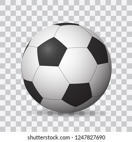 Beautiful realistic shaded vector football on transparent background.