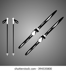 Beautiful realistic skiing icon