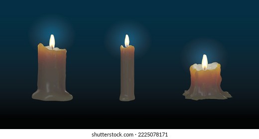 Beautiful realistic vector candles for design projects