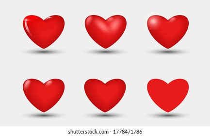 Beautiful realistic vector hearts illustrations Vector