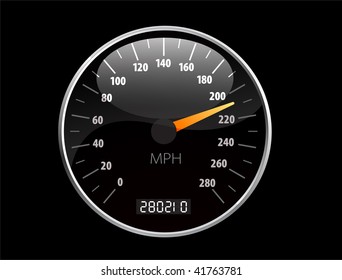 Beautiful realistic vector speedometer ilustration