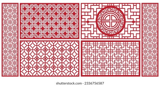 beautiful red ancient chinese door pattern background