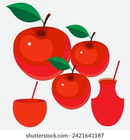 a beautiful red  apple vector design background