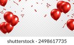 Beautiful red balloon background for party celebration. Vector illustration